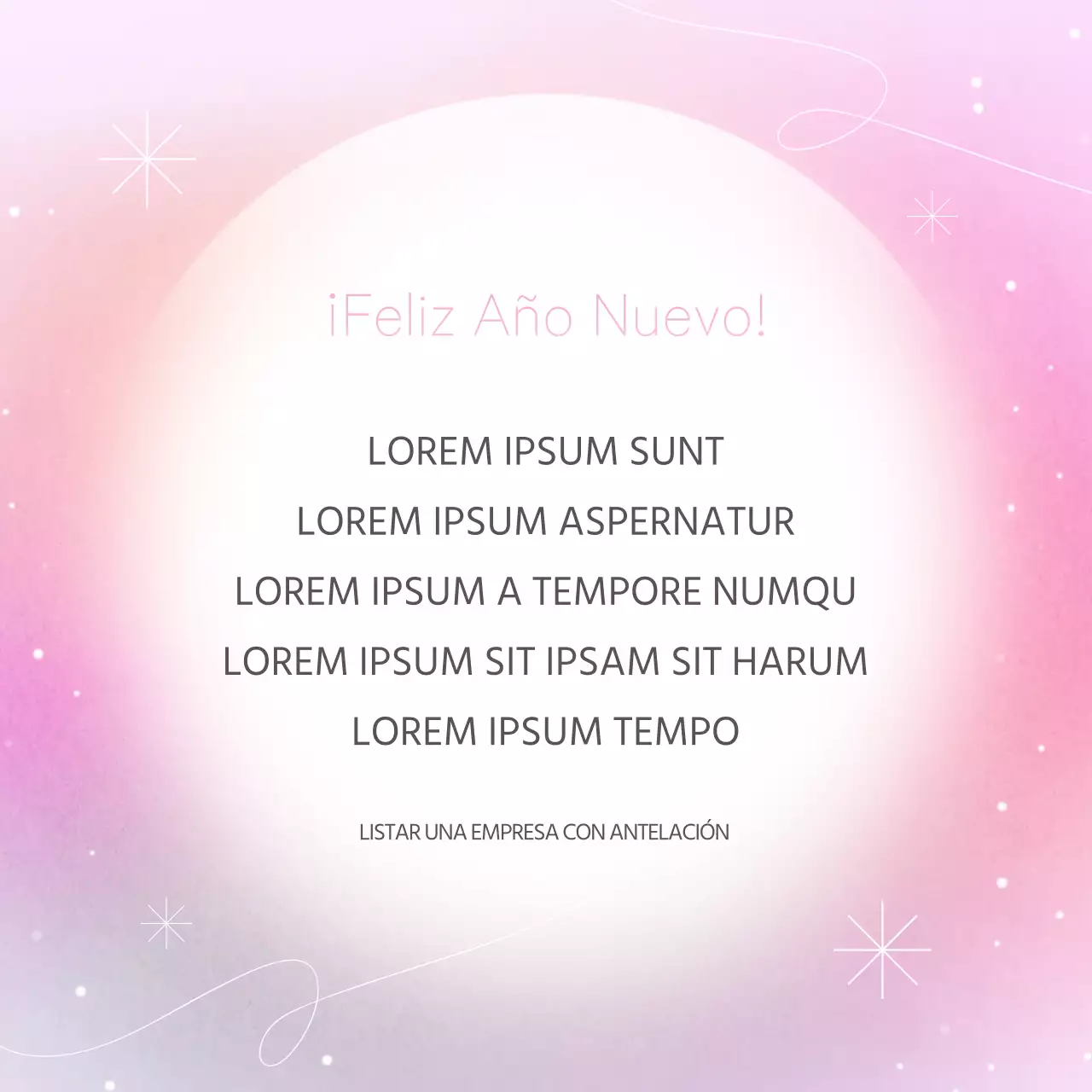 Felicitación de Año Nuevo brillante con fondo degradado