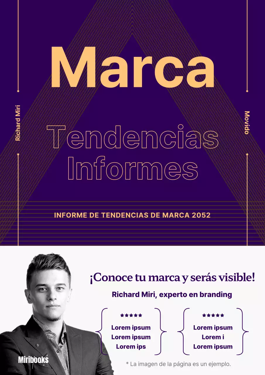 Informe sobre tendencias de marca en morado y amarillo
