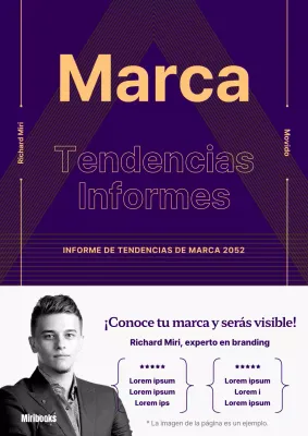 Informe sobre tendencias de marca en morado y amarillo