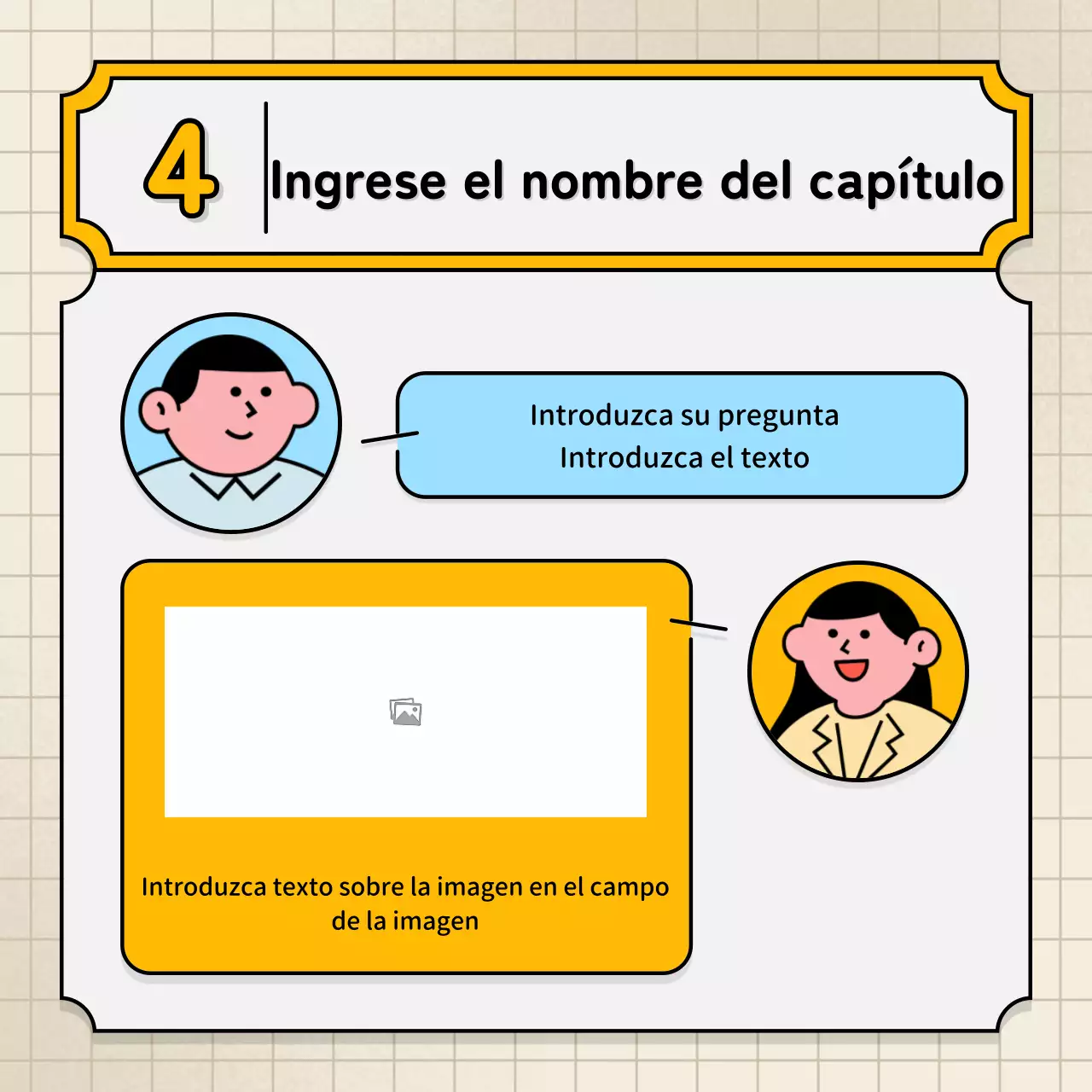 Burbujas de diálogo en azul claro y amarillo y un bonito estilo de ilustración