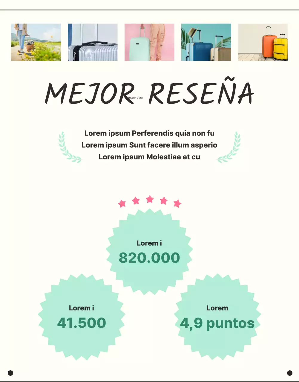 Promocione el equipaje de vacaciones con líneas sencillas y mentoladas