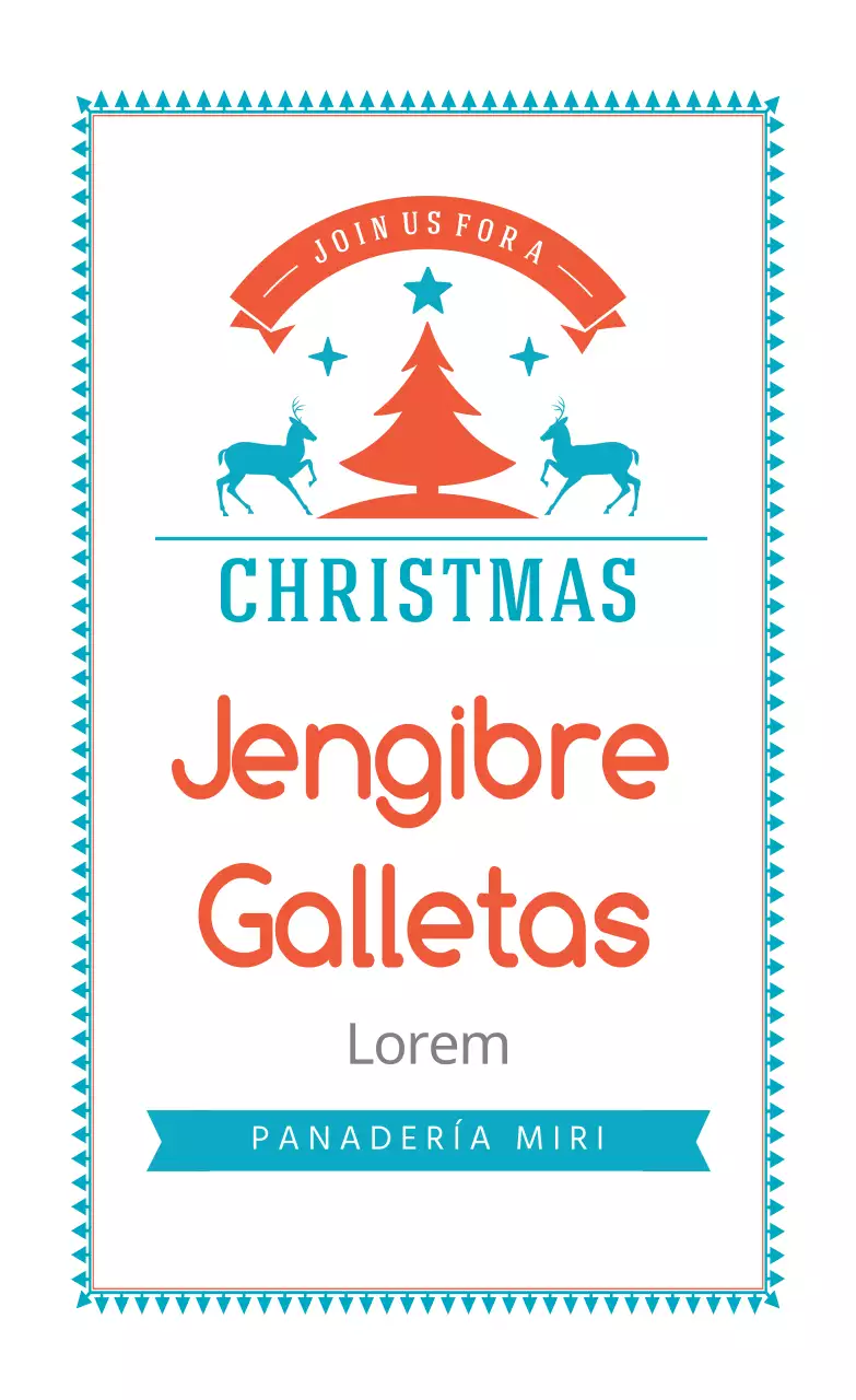 Etiquetas navideñas ilustradas naranja cielo para repostería