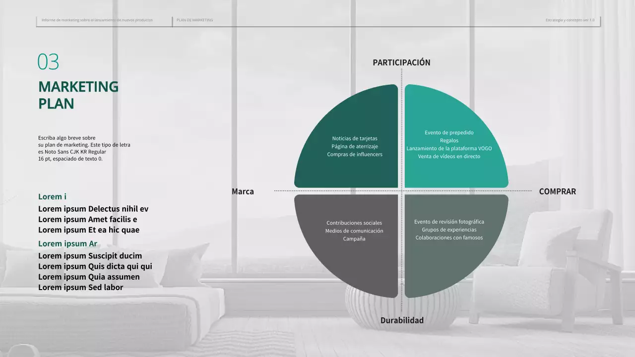 Plan de marketing online para muebles verde oscuro