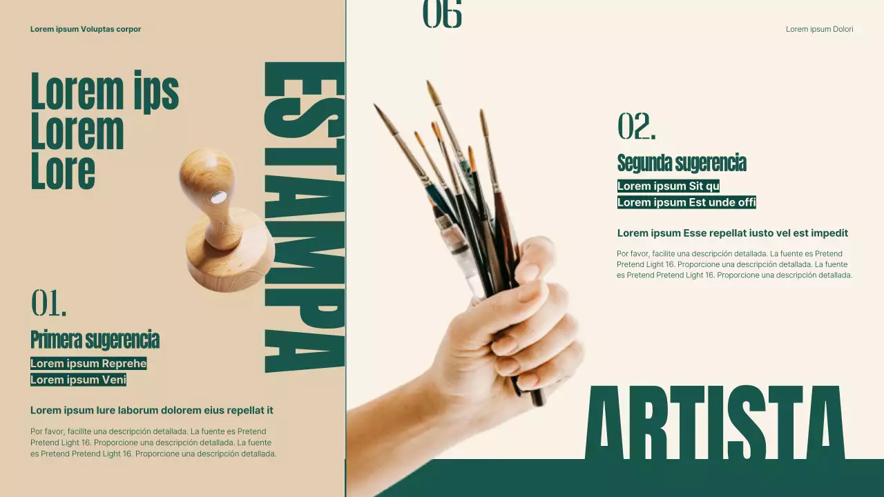 Plan para revitalizar los mercados tradicionales utilizando objetos y tipografía de color verde y beige