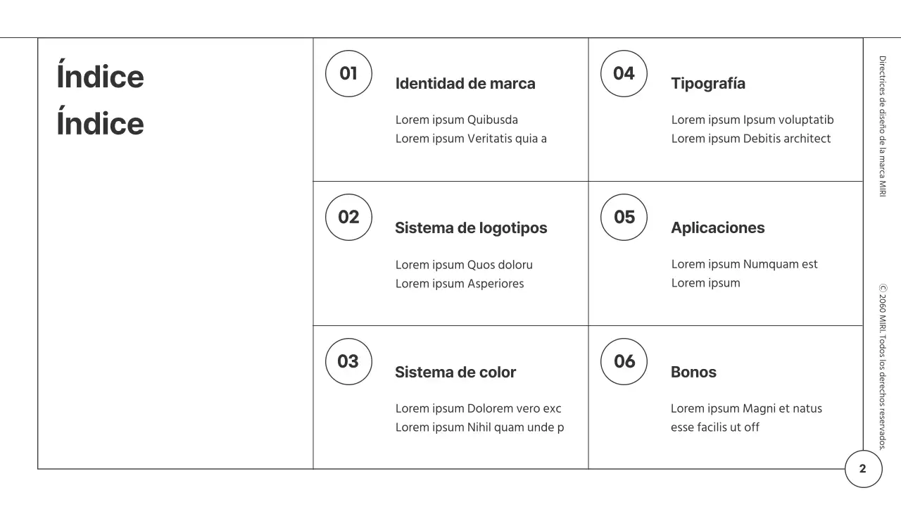 Directrices de diseño de marca para un módulo minimalista con líneas blancas y negras