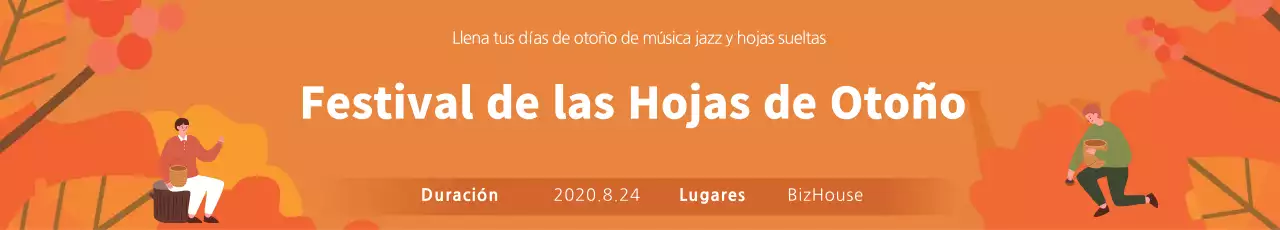 La ilustración naranja promueve el Festival de las Hojas de Otoño
