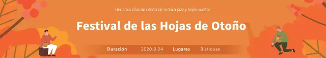 La ilustración naranja promueve el Festival de las Hojas de Otoño