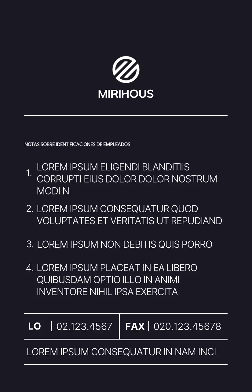 Estilo de diseño sencillo, moderno y centrado en el texto en blanco y negro Tarjeta de empleado de empresa