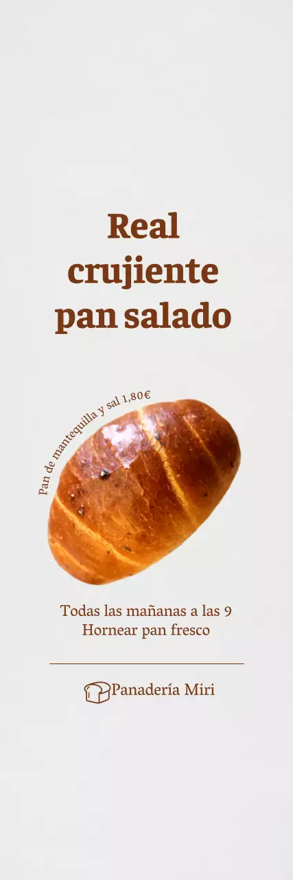 Promocione su panadería con un aspecto limpio y despejado sobre fondo blanco
