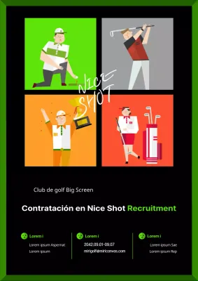 Ilustración destacada en verde lima y negro Anuncio de la contratación de un nuevo club de golf