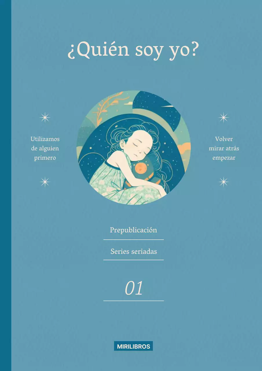 Moderna cubierta de libro seriado en azul y beige