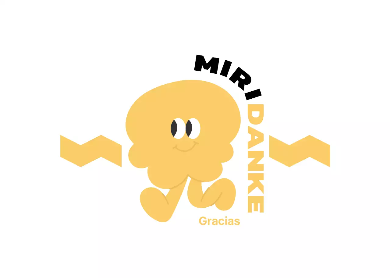 Pegatinas de agradecimiento al cliente con simpáticos personajes ilustrados en amarillo y rosa