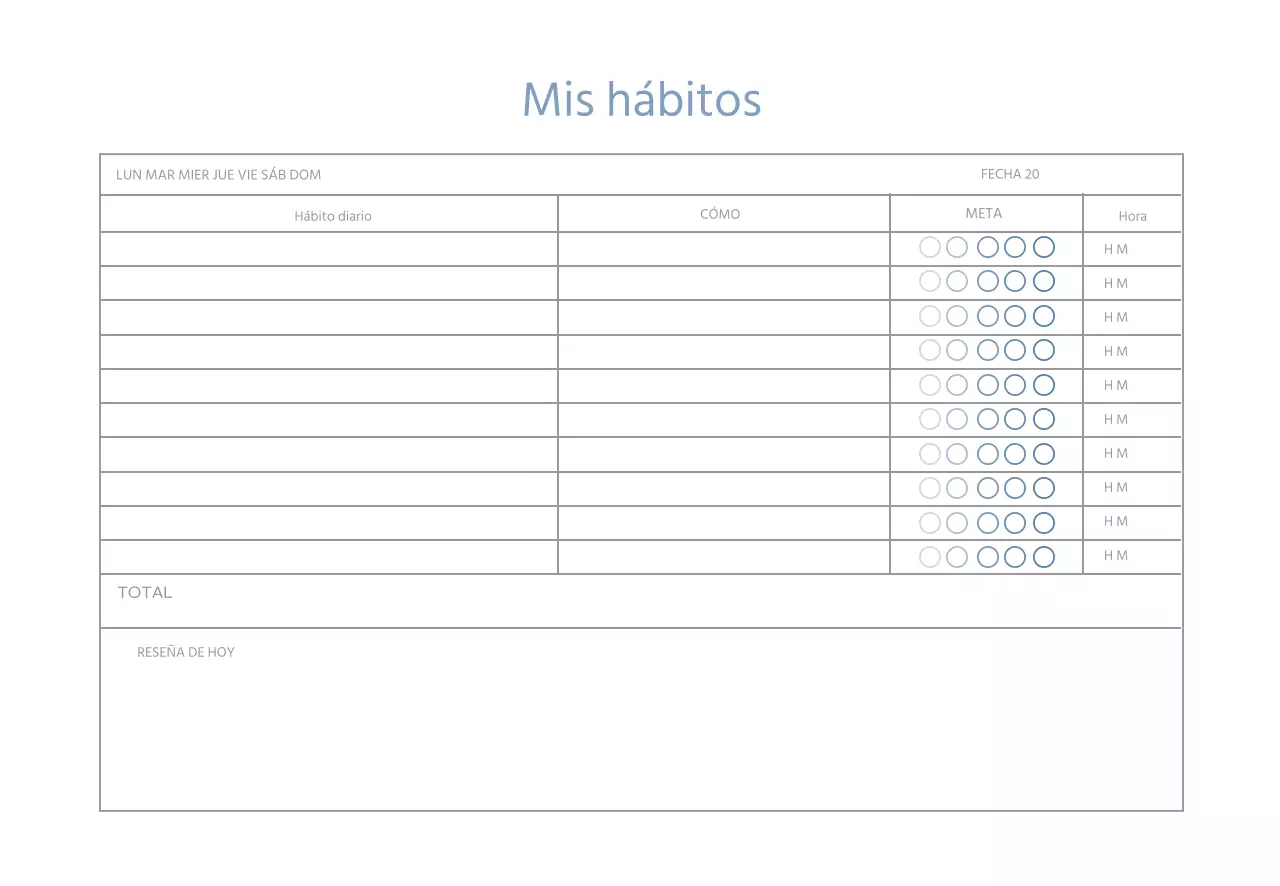 Blue Lines Planificador sencillo