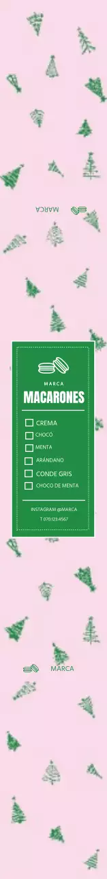 Lista de comprobación del café con diseño de árbol rosa y verde