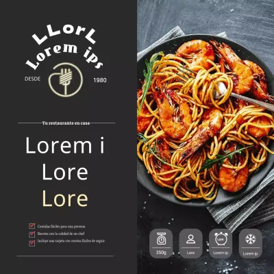 Negro Lujoso Restaurante Kit de Comidas Pegatinas