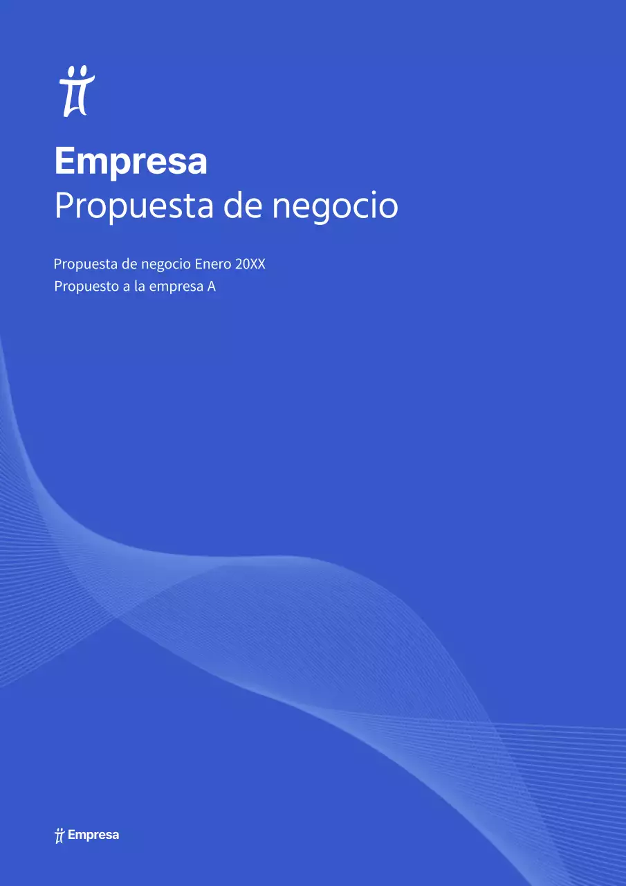 Propuesta de negocio de concepto simple en azul