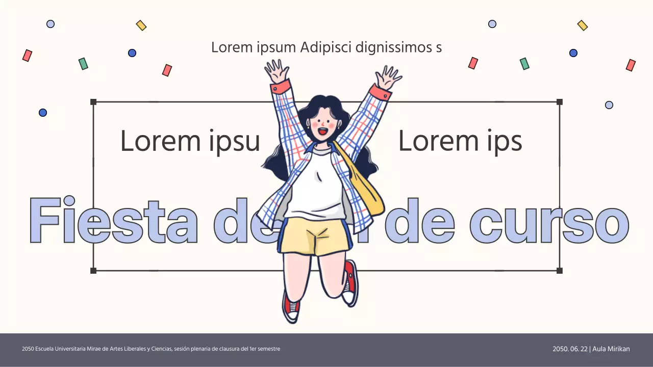 Anuncio del pleno de fin de legislatura con un estilo sencillo en beige y azul claro