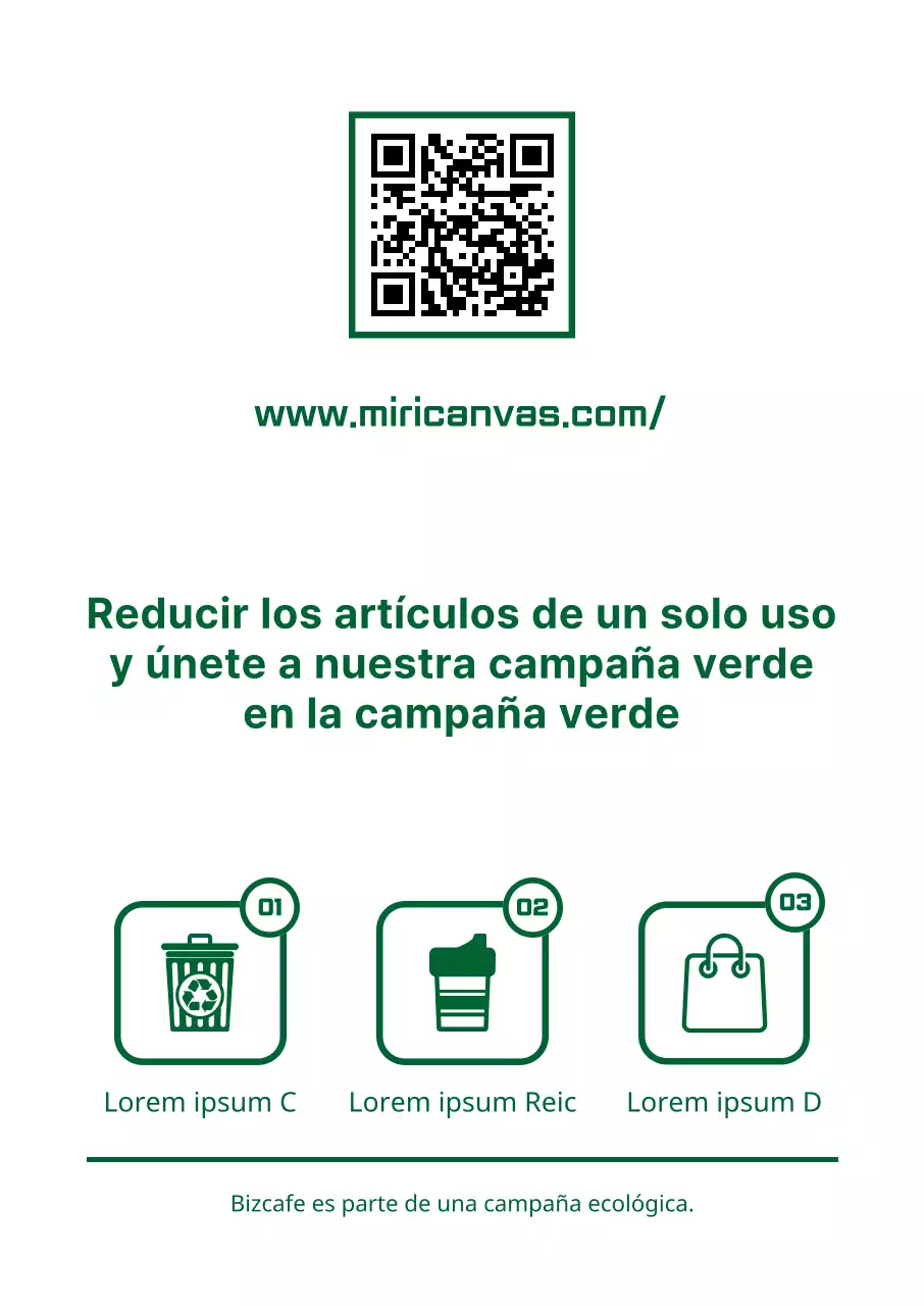 Estilo de diseño sencillo y limpio de combinación de texto e iconos en verde y blanco Guía de campaña verde