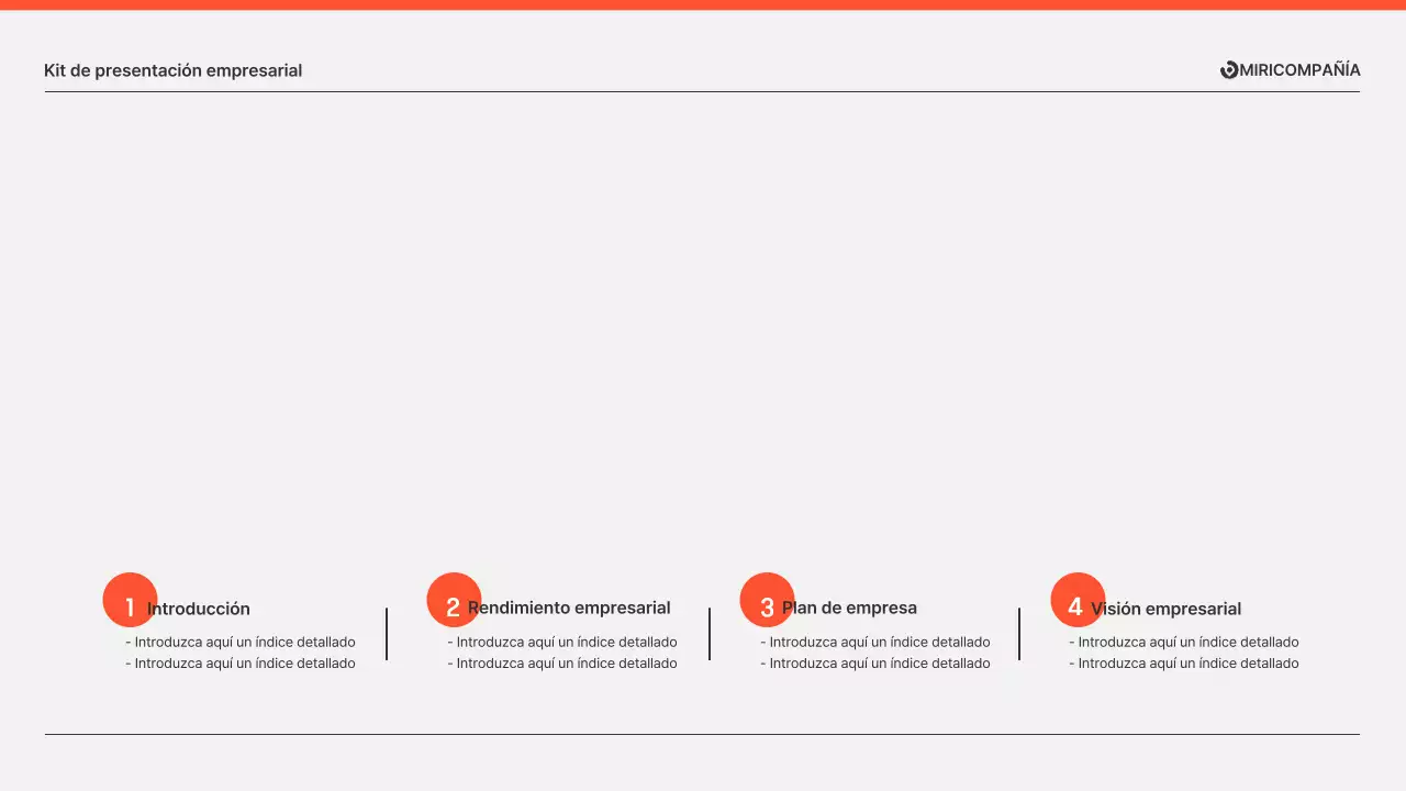 Presentaciones de informes empresariales en naranja y gris