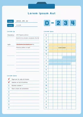 Plantilla de planificador de estudios azul, limpia y sencilla