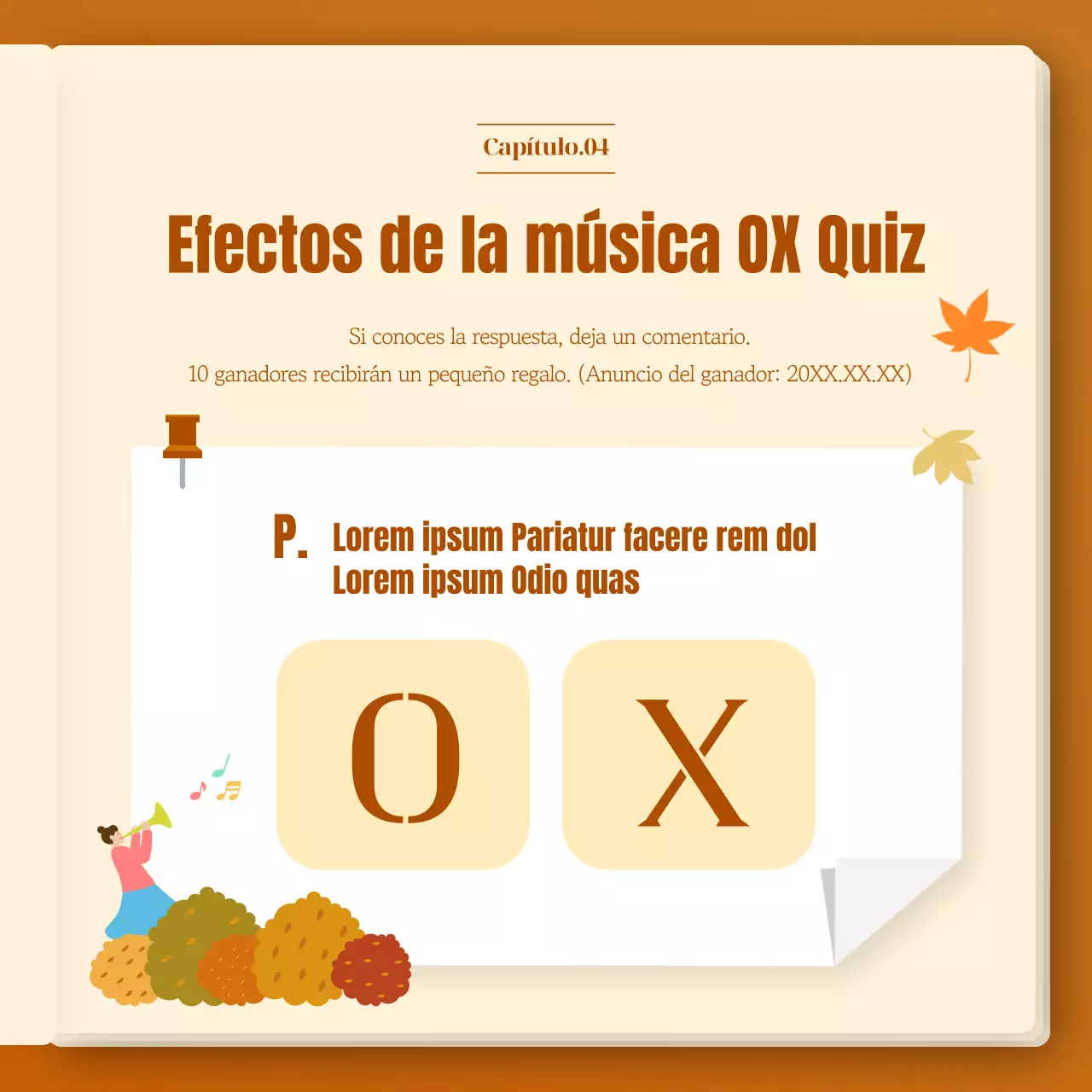 El efecto emocional de la música otoñal en una combinación de caqui y naranja