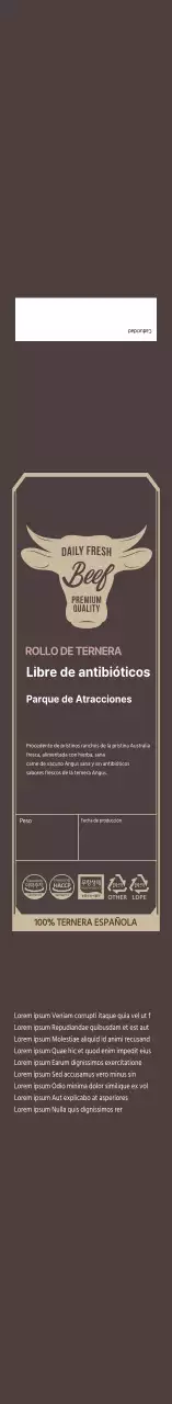 Envasado de carne con marco simple de cobre macizo Chuck Eye Roll