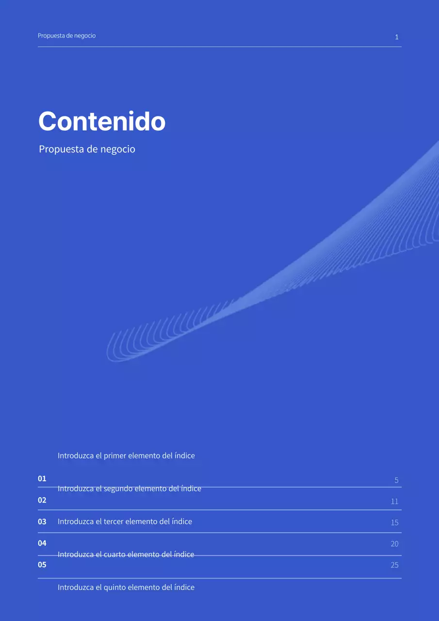 Propuesta de negocio de concepto simple en azul