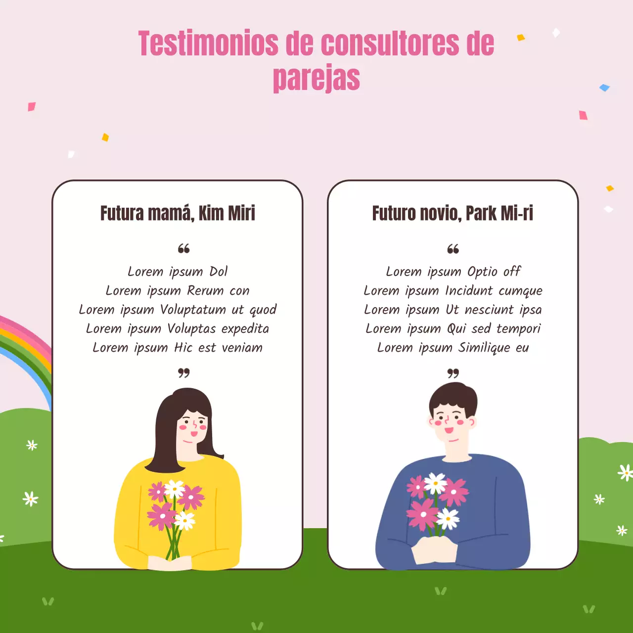 Una bonita y acogedora ilustración en rosa y chartreuse Mes de la Familia Mayo Día de la Pareja Asesoría Matrimonial