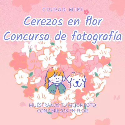 Acto de certificación sobre el tema de los cerezos en flor