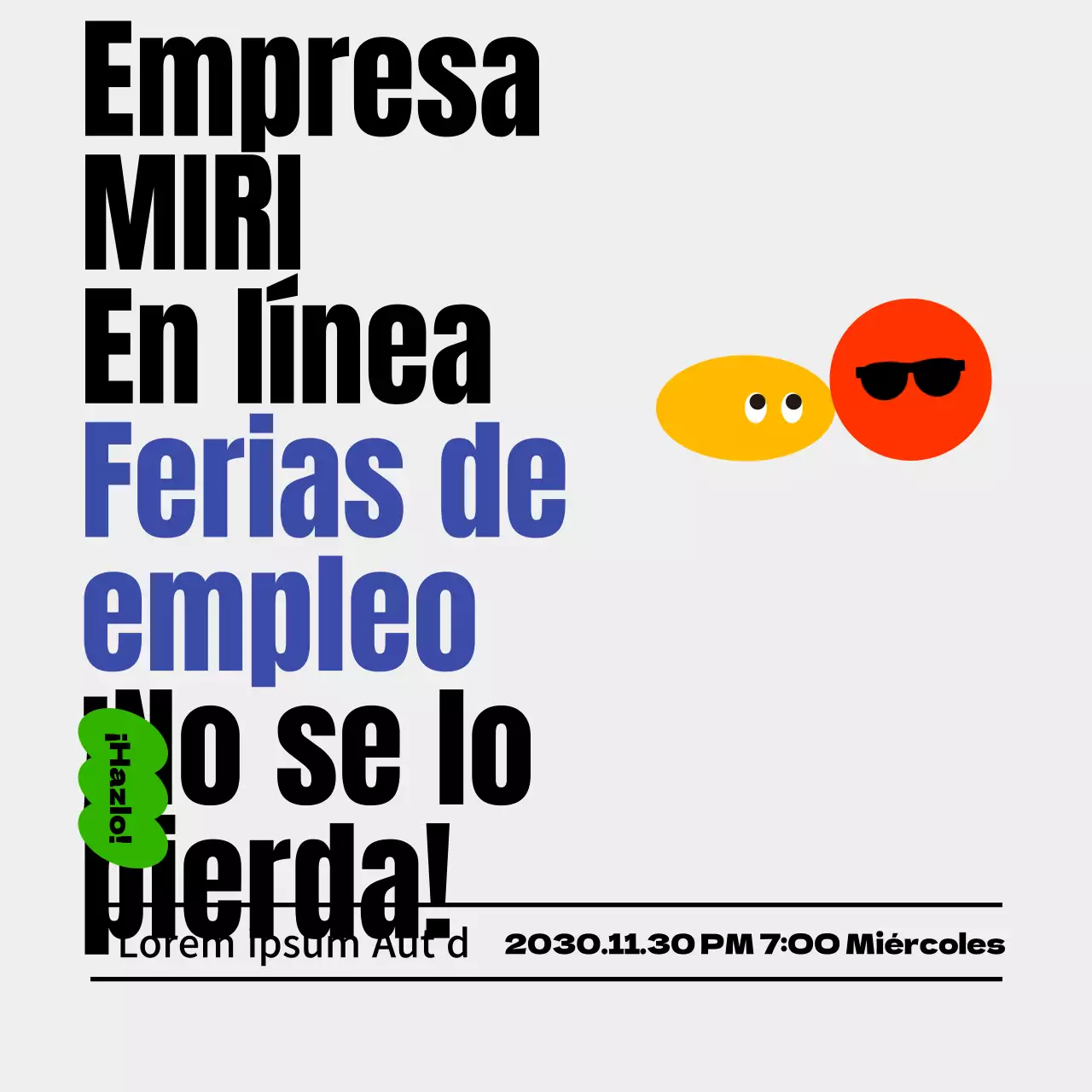 Ferias de empleo en línea con conceptos coloridos y simpáticos