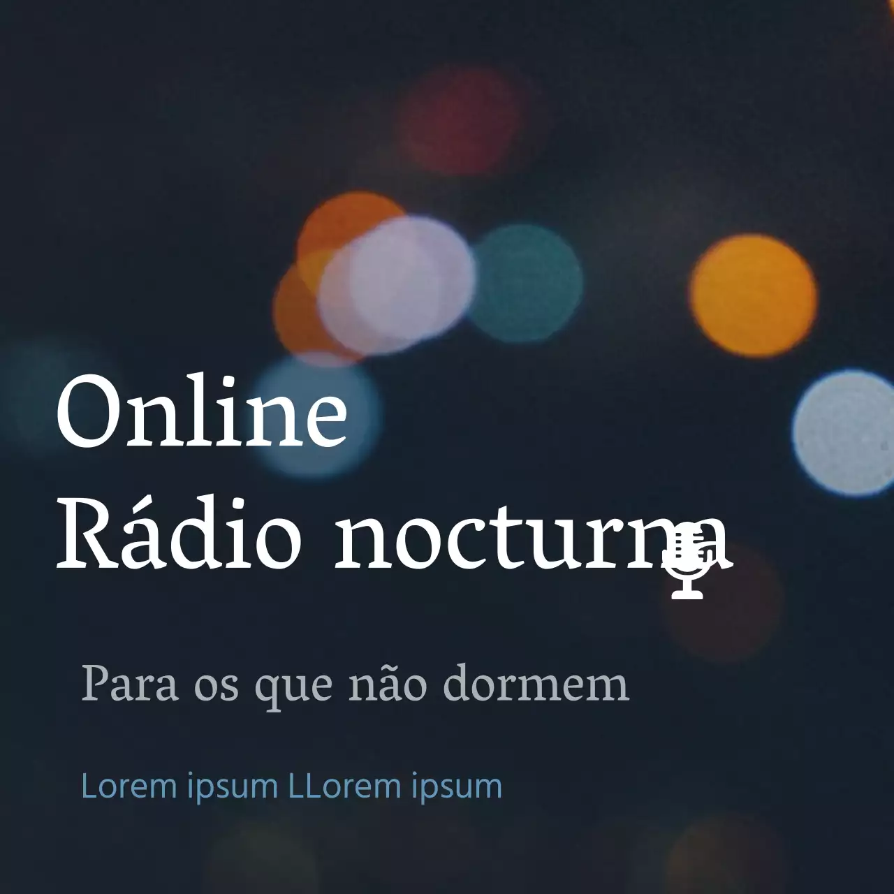 Emoção escura e azul-marinho na rádio nocturna online