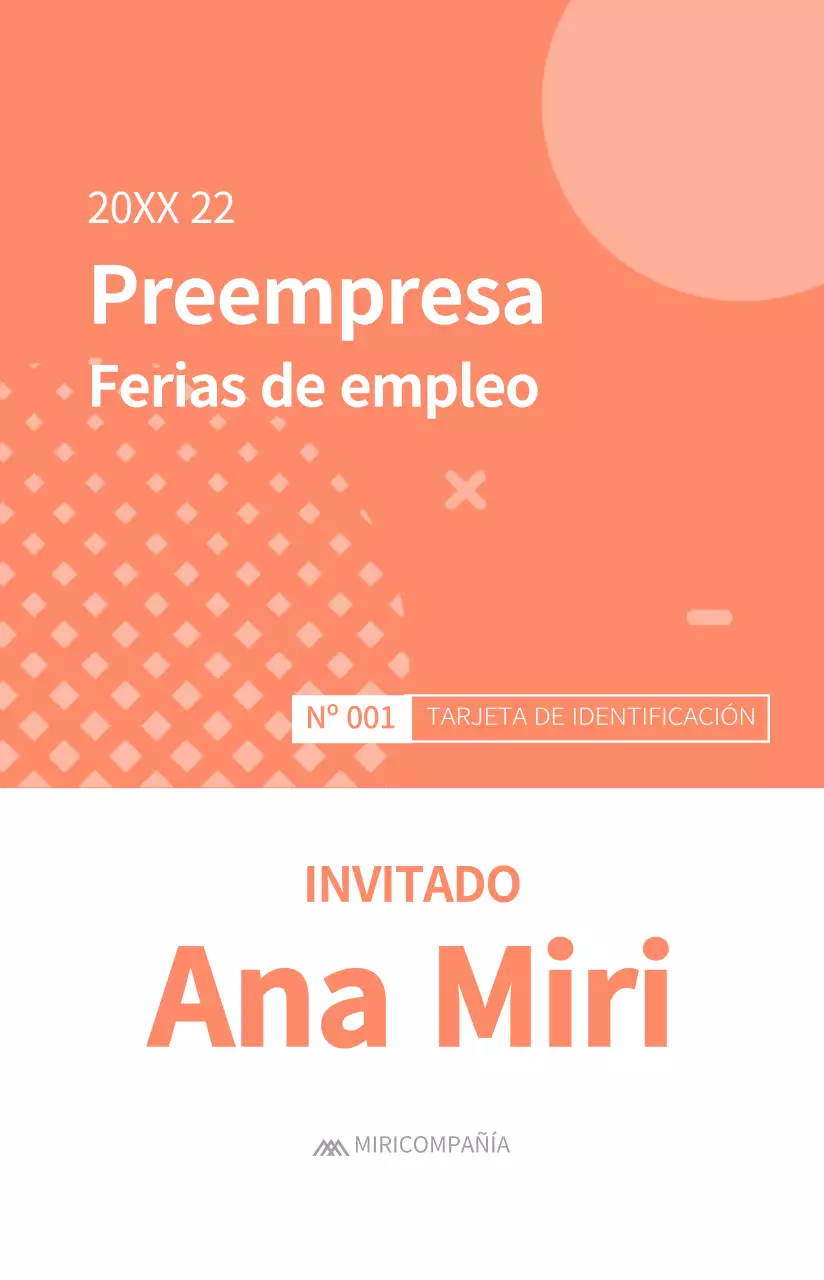 Credenciales sencillas para interesados con distintos conceptos de forma