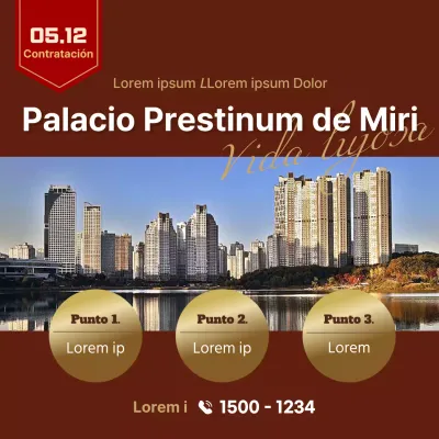 Anuncio de venta de apartamento marrón y lujoso