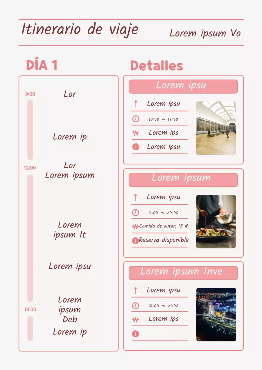 Planificador de viaje sencillo MBTI Tipo F con fondo marfil