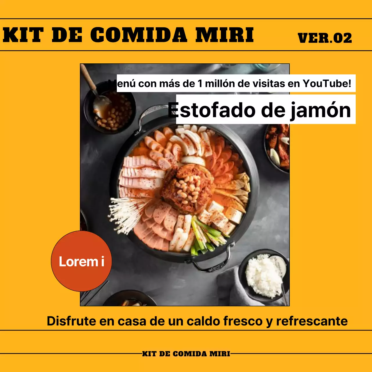 Promover un sencillo kit de comida de baguette amarilla y negra