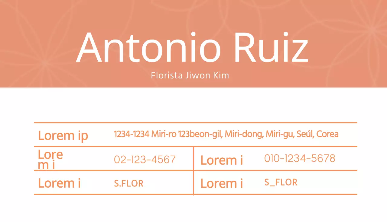 Tarjetas de visita de floristería