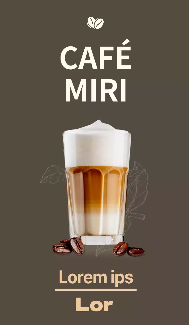 Promocionar un menú de cafetería con un toque gris, ilustrado y emocional