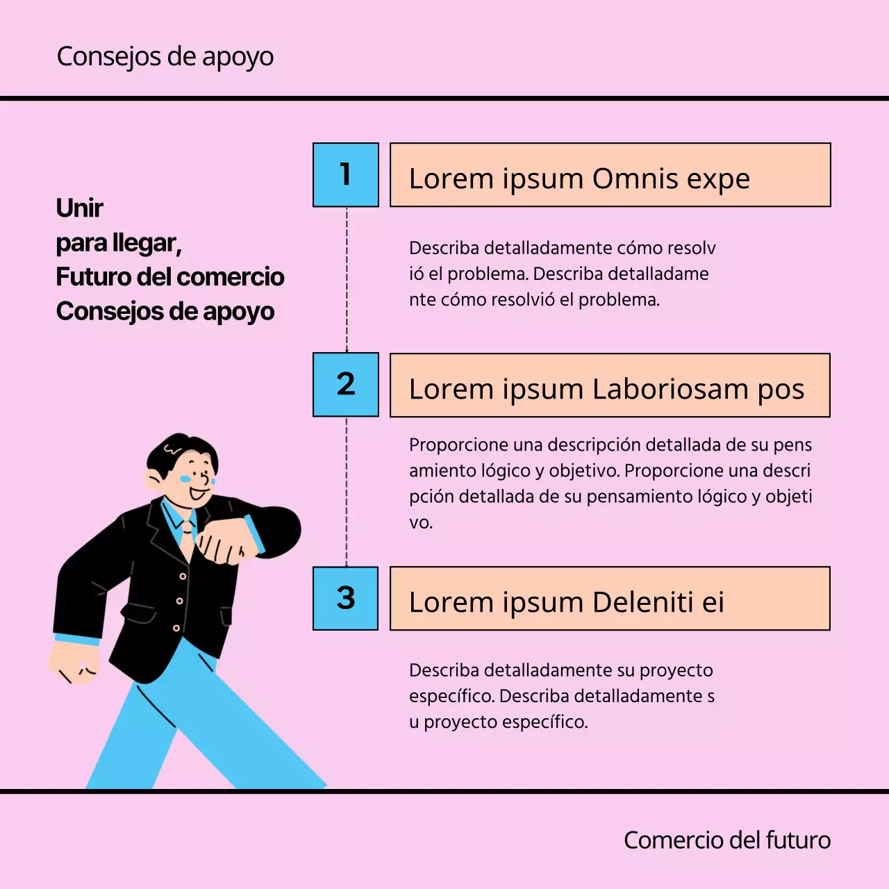 Un sencillo anuncio rosa y verde para una feria de empleo