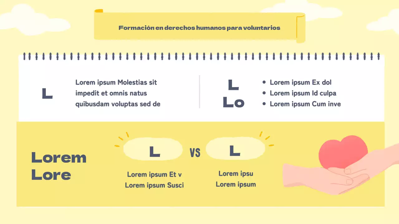 Folletos para voluntarios en cálidos tonos pastel amarillos