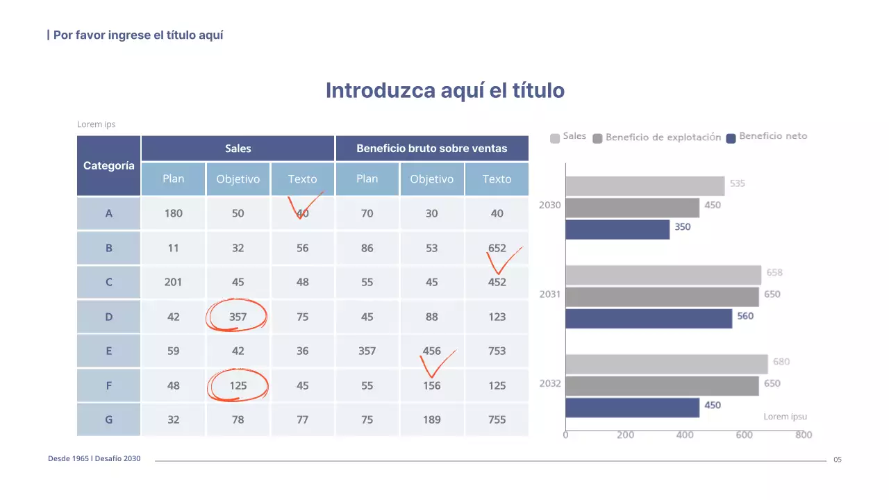 Un sencillo plan de empresa en tonos marinos