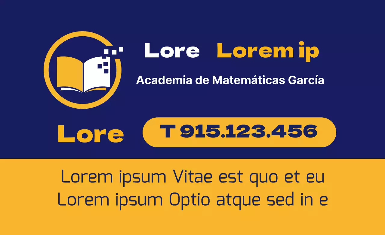 Promocione su escuela de matemáticas con un logotipo azul marino-naranja
