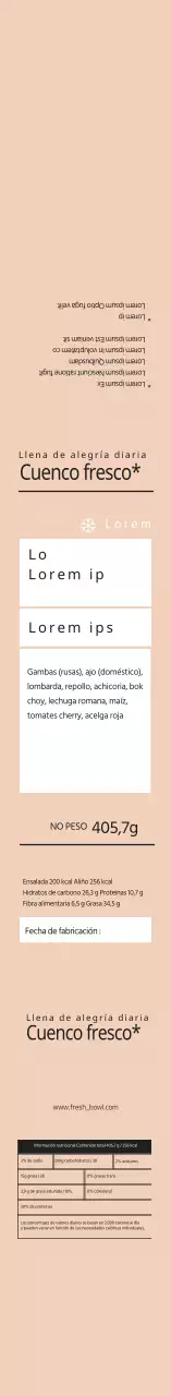 Etiquetas beige para envases de ensalada