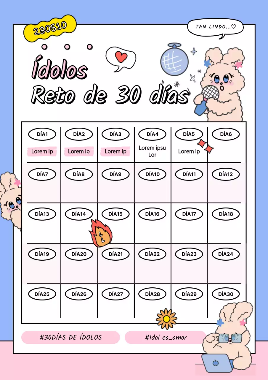 Bonita mesa de desafío de ídolos en colores pastel rosa y azul