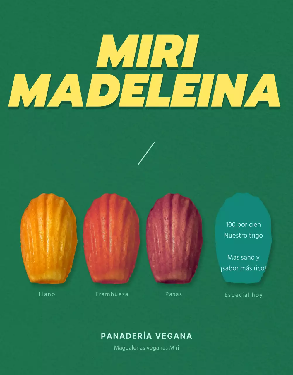 Vender magdalenas prefabricadas con fondo verde