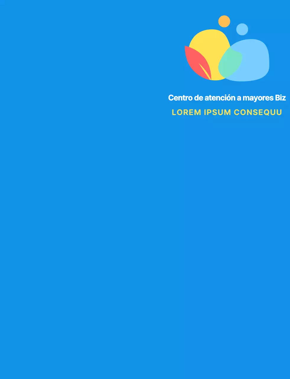 Logotipo redondo y sencillo con un símbolo humano y combinaciones de colores azules y vivos para el personal de un centro asistencial.