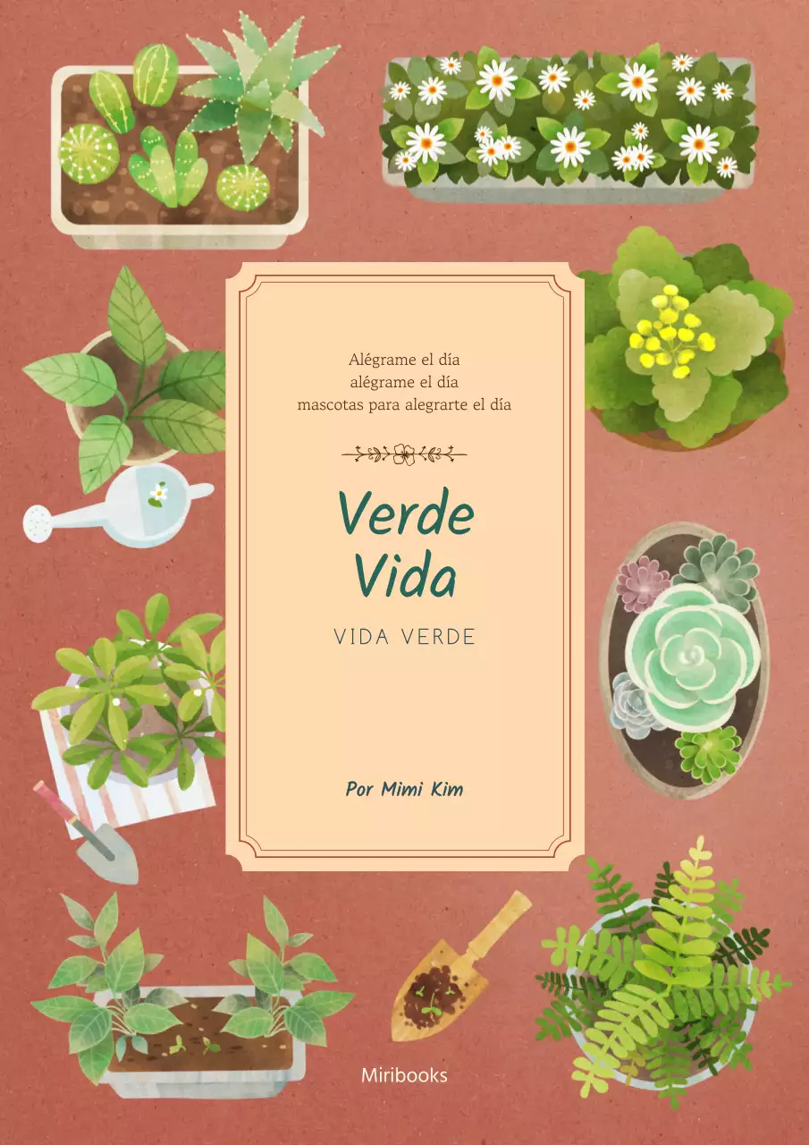 Portada de libro botánico marrón