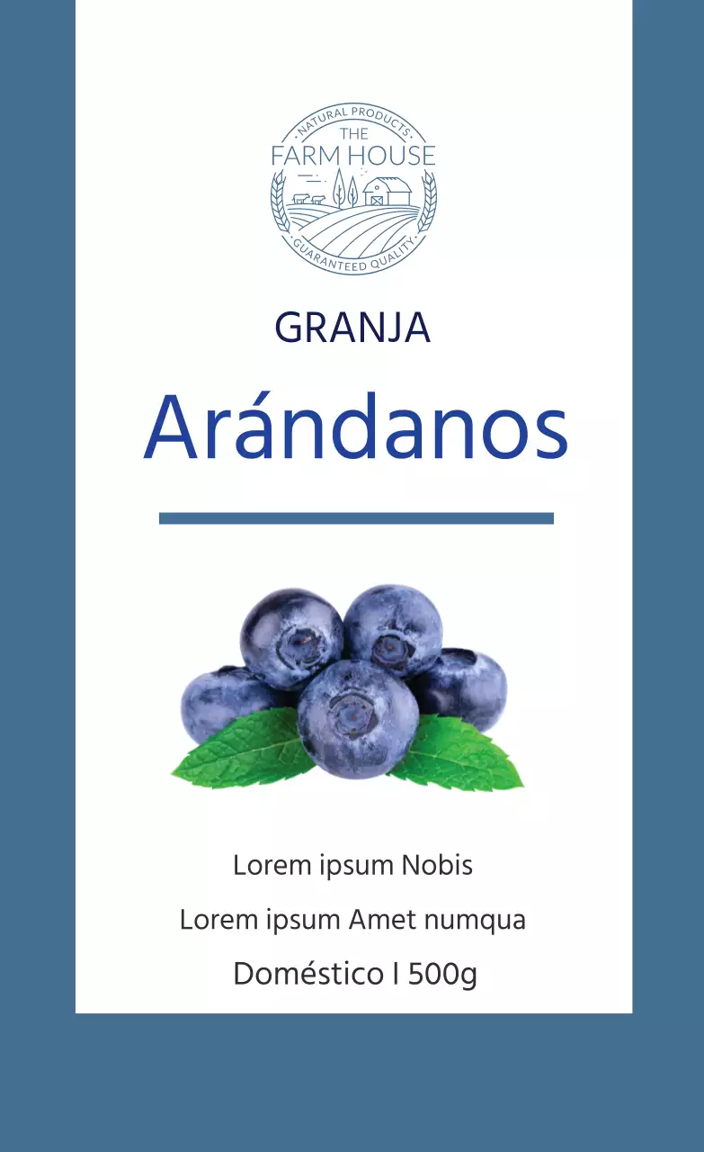 Etiqueta de los arándanos