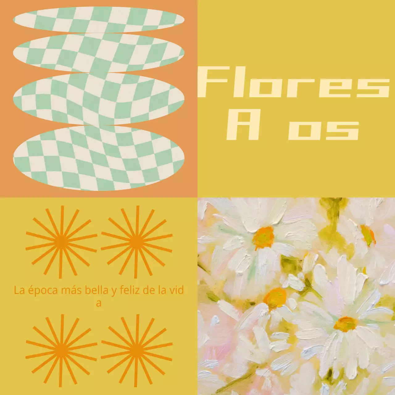 Portada de álbum moderno en amarillo y naranja post