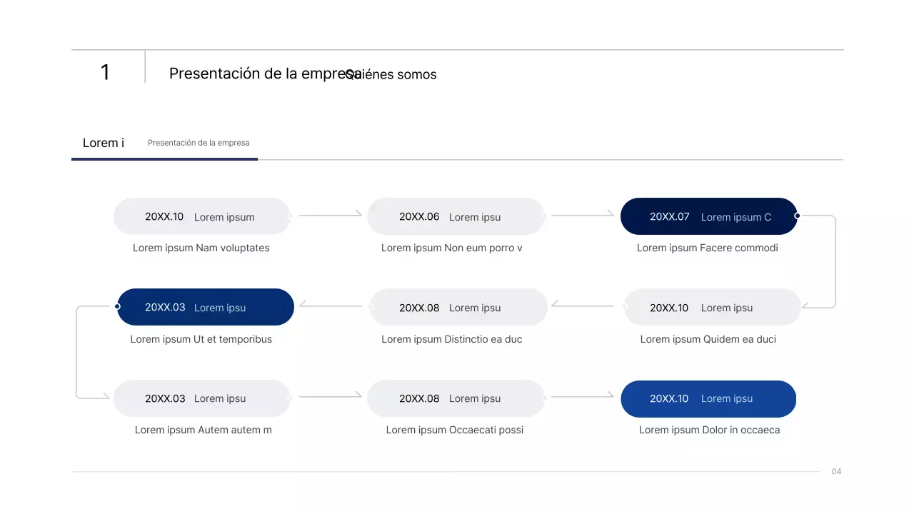 Sencilla presentación infográfica corporativa con degradados azules y verdes