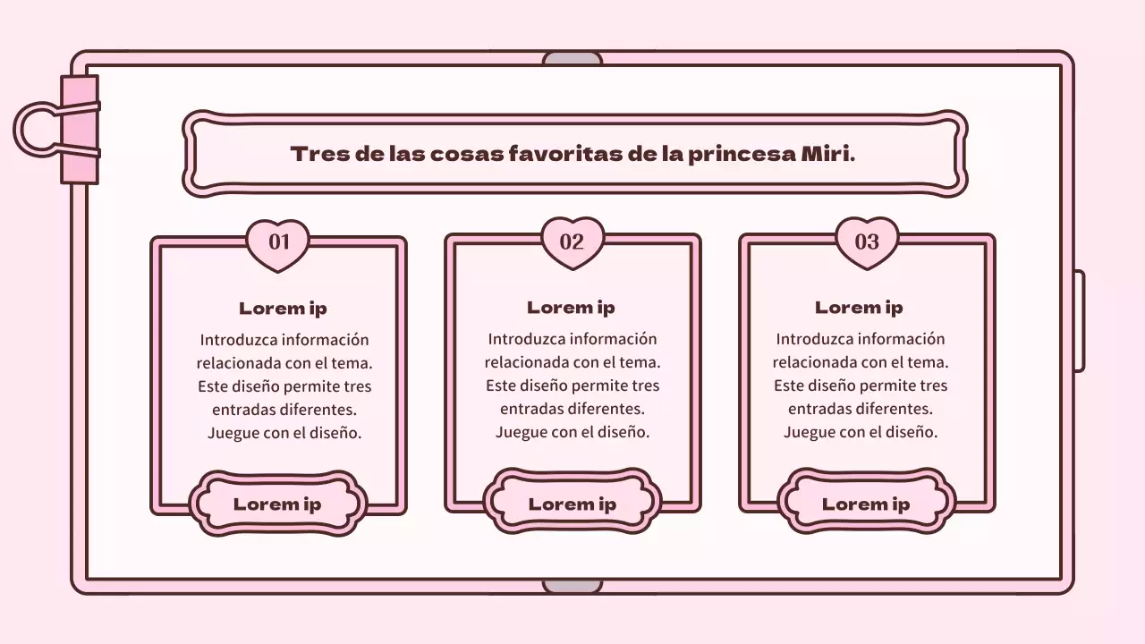 Bonito kit de presentación del concepto de agenda en rosa